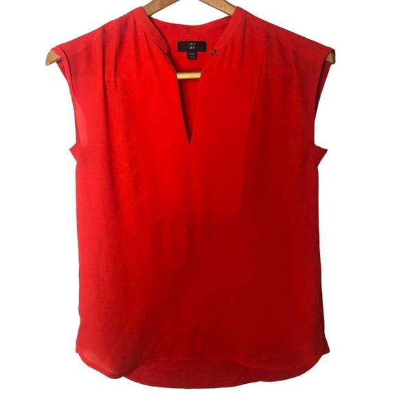 J. Crew 365  Blouse Women's Size XXS orange sleeveless flowy - Picture 1 of 6